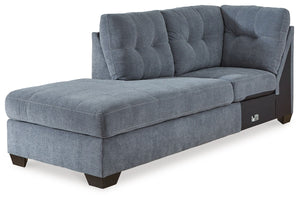 This left-arm facing corner chaise is made with polyester upholstery. Pairs with other items in the series to make a sectional.<br><br><b>Additional Dimensions</b><br><ul><li>Arm height: 38-"</li><li>Distance between arms: 21-"</li><li>Seat depth: 76-"</l