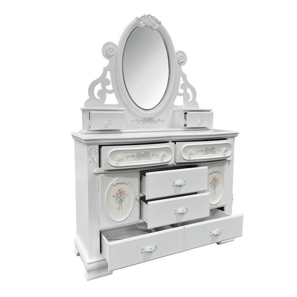 Flora - Mirror With Jewlery - White