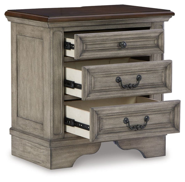  deep walnut on the top. The three smooth-gliding drawersâ€™ framed fronts and dark bro