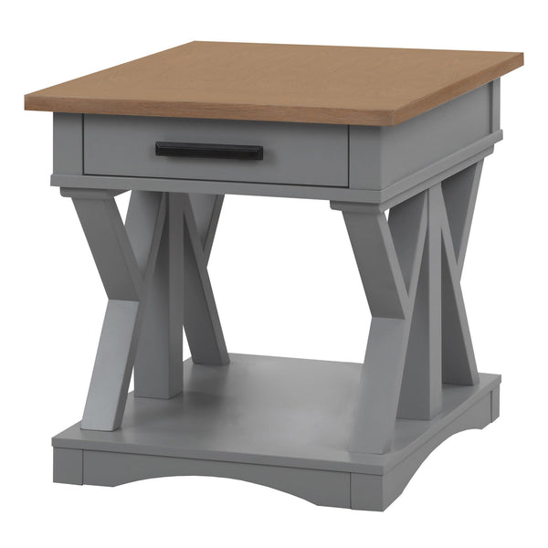  it features a contrasting wood-grain top in Weathered Natural. A lower open area is perfect for storage and dis