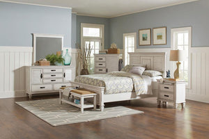 Franco - 5-Drawer Door Chest - Distressed White