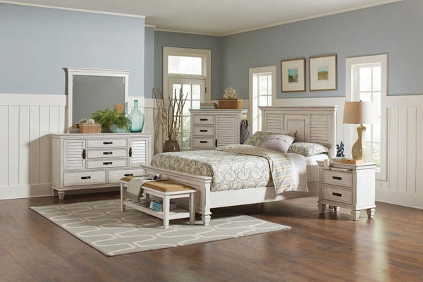 Franco - 5-Drawer Door Chest - Distressed White