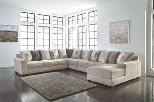 Plush and posh, this large sectional delights with deep comfort. Itâ€™s casually styled with big, roomy seats and modern textured chenille upholstery. Youâ€™ll find comfort in its soft back and reversible seat cushions. Guests are sure to fight over who w