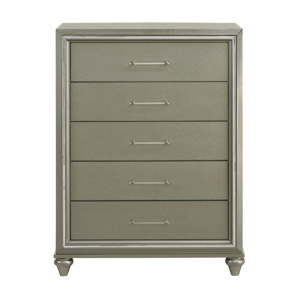 Meet the Lumina Chest, a testament to durability and style. Crafted from solid Rubberwood and manufactured wood, this chest boasts a robust construction, covered with eco-friendly decorative laminate for added strength and stability. Its high gloss gray f