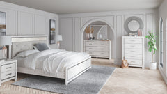 Altyra - 8 Pc. - Dresser, Mirror, Chest, King Panel Bed, 2 Nightstands - White