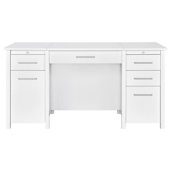 Dylan - 4-Drawer Lift Top Office Desk - White High Gloss