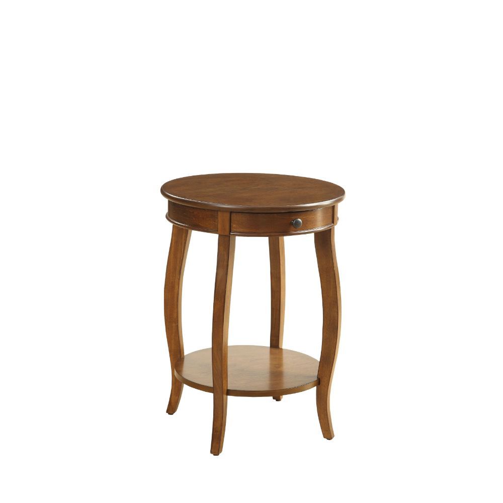 Add a little storage to your living room with this Alysa side table, which is designed to have lower storage and a small drawer for remotes or other items. The transitional silhouette in a cherry finish brings style and function at arms length. This table