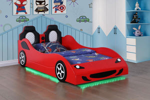 Cruiser - Wood Twin LED Car Bed - Red