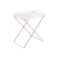 The Cercie tray table is a fine addition to any home, and functional serving tray table. The Cercie tray table includes a modern clear acrylic removable tray top, and metal stand in copper finish, this contrasting table will definitely become the most eye