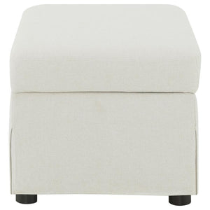Winter - Upholstered Hydraulic Lift Top Storage Ottoman - Beige