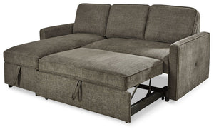 Kerle - Charcoal - Left Arm Facing Chaise with Pop Up Bed 2 Pc Sectional