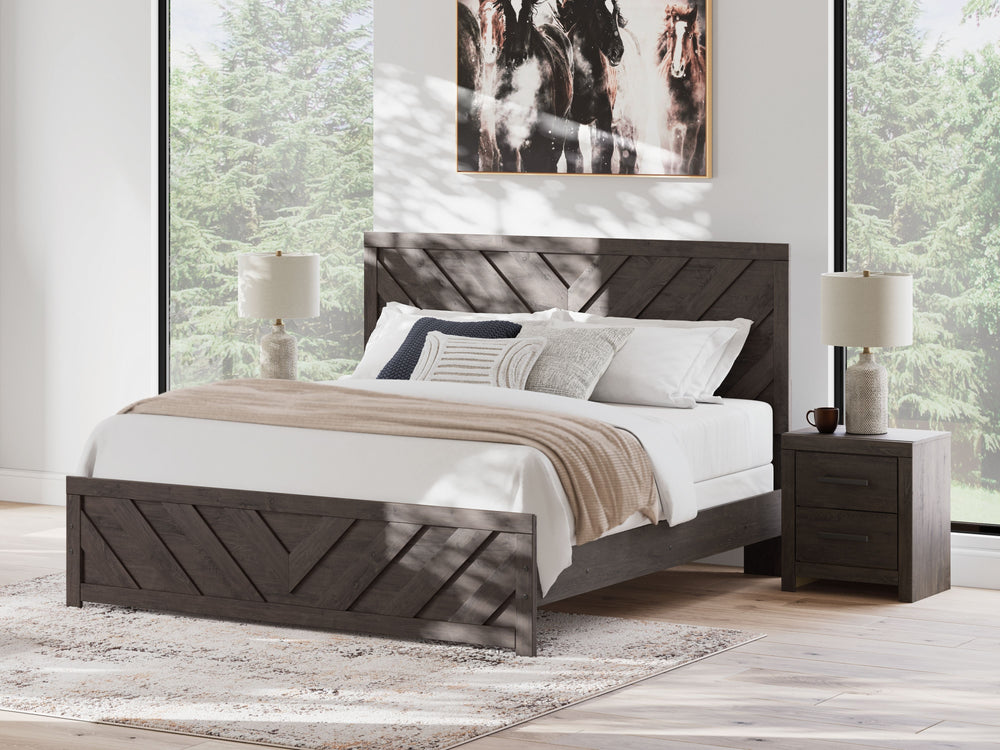 Designed with everyday style in mind, this king panel bed is a simply chic approach to modern living. A dark charcoal finish blends black and brown undertones to create a versatile look that effortlessly pairs with your existing pieces. And for an extra d