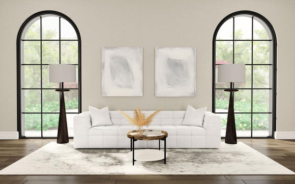  this extra long sofa features fun geometric details