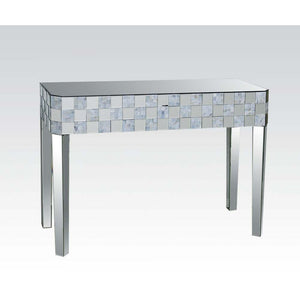  the console table combines glamour with modernism. Light is captured and reflected from all angle of t