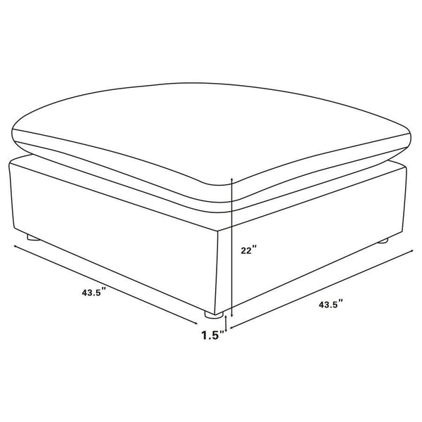 Raleigh - Boucle Upholstered Ottoman - Ivory