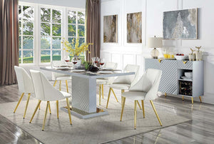 Gaines - Dining Table - Gray High Gloss Finish
