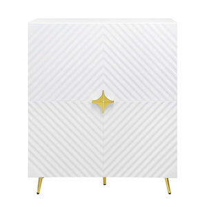 Gaines - Cabinet - White High Gloss Finish