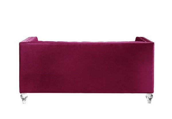 Heibero - Loveseat - Burgundy Velvet - 31"