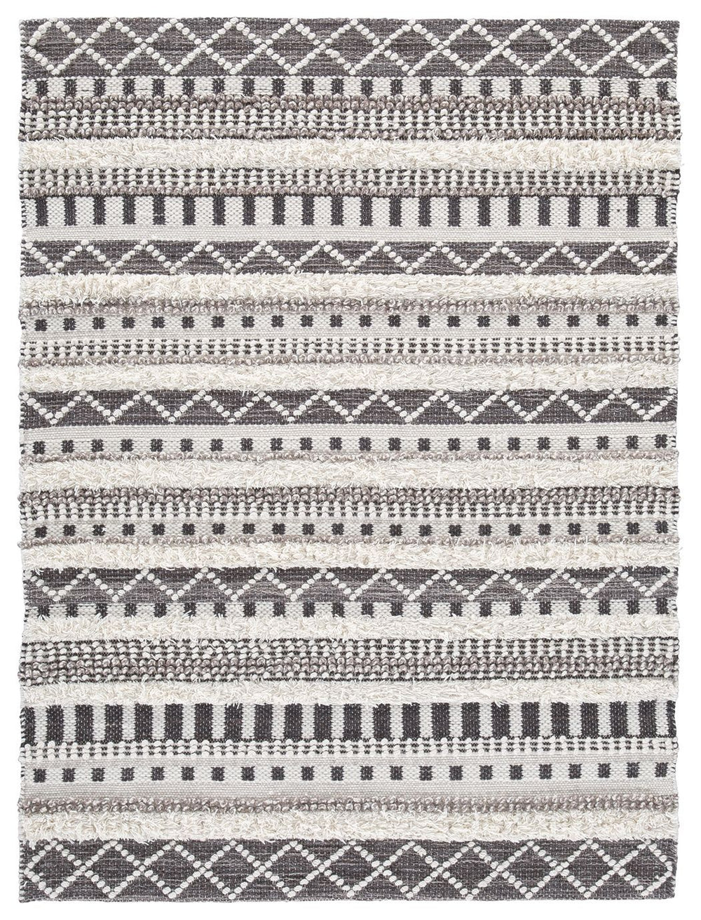 Stay on trend with tribal chic. This area rug is just neutral enough to work with your decor and just cool enough to keep your space hip. Decorate again and again on top of this dynamic floor covering