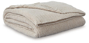 Comfort meets casually chic style in this throw blanket. Its neutral hue and knitted construction create trendy textural variation when draped over a sofa or the foot of a bed. And it goes beyond style, with the soft chenille fabric acting as a cozy compa