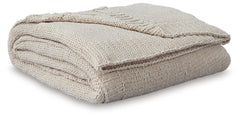 Comfort meets casually chic style in this throw blanket. Its neutral hue and knitted construction create trendy textural variation when draped over a sofa or the foot of a bed. And it goes beyond style, with the soft chenille fabric acting as a cozy compa