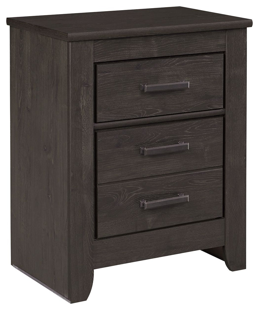 Priced to entice and styled to impress, this alluring nightstand is urban sophistication with a decidedly relaxed air. Itâ€™s got the crisp, clean lines of a contemporary piece, but with an earthy element. Replicated oak grain effect gives the chic charco