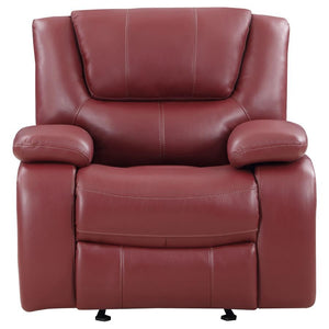 Camila - Upholstered Glider Recliner Chair - Red