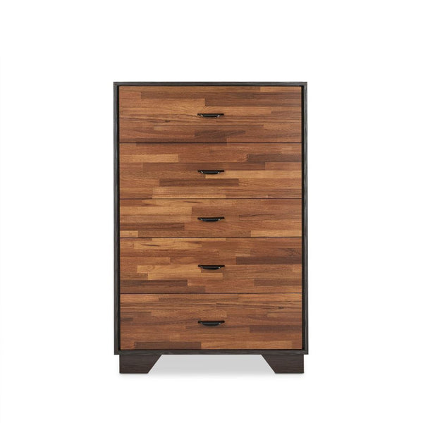  the raw wood texture enhances this dresser-'s sleek style and the drawers provide plenty of storag