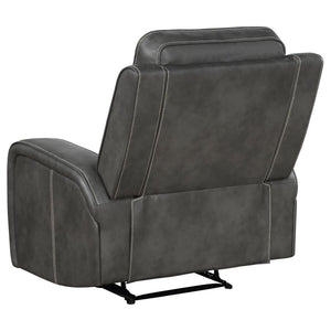 Raelynn - Upholstered Track Arm Recliner - Gray
