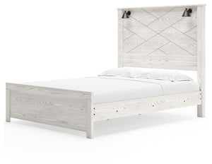 Gerridan - White - Queen Panel Bed with Sconces