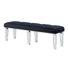 The Varian Bench provides a commanding presence in any room. This contemporary bench features a upholstered seat cushion in luxurious dark upholstery with elegantly tapered legs. Crafted with a transitional look that is an ideal addition to any bedroom, t