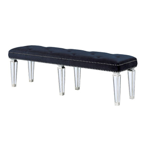 The Varian Bench provides a commanding presence in any room. This contemporary bench features a upholstered seat cushion in luxurious dark upholstery with elegantly tapered legs. Crafted with a transitional look that is an ideal addition to any bedroom, t