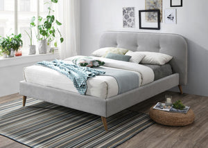 Graves - Eastern King Bed - Gray Fabric
