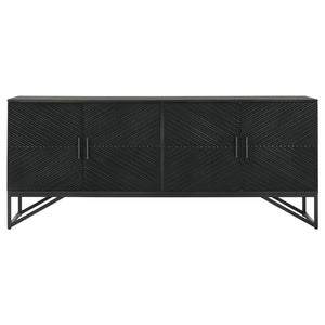  this chic cabinet is versatile and attractive. Diagonal self-striping adds textured effect