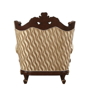  w/2 Pillows â€¢ Oversized Floral-Scrolled Carving Trim with Nailhead Trim: Contrast Gold-Brush Accent