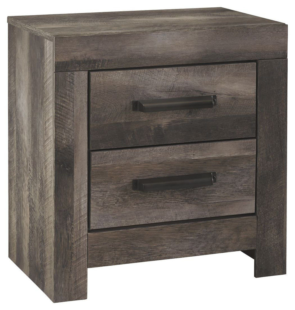 This nightstand is sure to win your heart with its daring designer take on modern rustic. The nightstandâ€™s crisp, clean and minimalist-chic profile is enriched with a striking replicated oak grain with thick plank styling and a weathered gray finish for