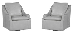 The Asher accent chair features a 360-degree swivel for ease of motion and a modern low-profile design. The comfortable, attached pillowtop seat has subtle welting and stitching, and the back cushion is removable, making cleaning a breeze. The Asher accen