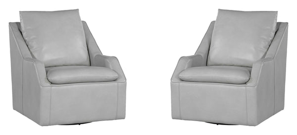 The Asher accent chair features a 360-degree swivel for ease of motion and a modern low-profile design. The comfortable, attached pillowtop seat has subtle welting and stitching, and the back cushion is removable, making cleaning a breeze. The Asher accen