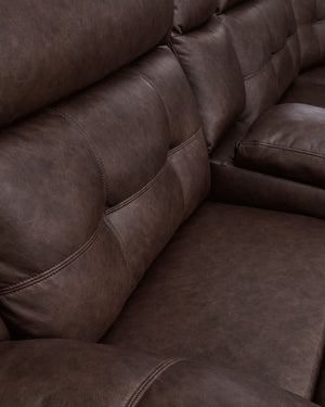 Punch Up - Walnut - 3-Piece Power Reclining Sectional Sofa