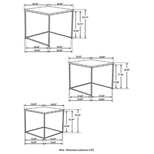 Belcourt - 3 Piece Square Nesting Tables - Natural And Black