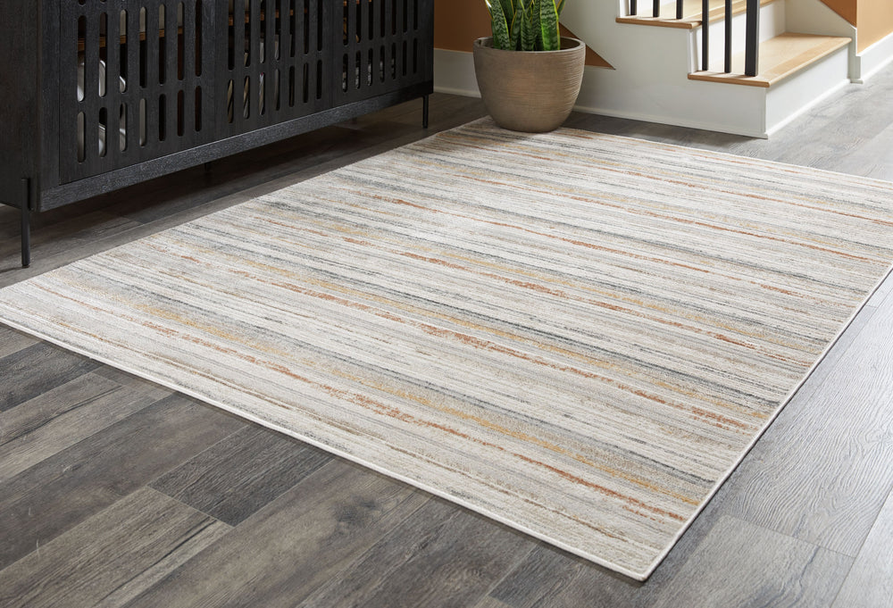Ready. Set. Style. If youâ€™re looking to freshen a room in a casually cool way, this striped area rug has you covered. Its neutral color palette exudes a relaxed vibe that works in any setting.<br/><br/><b>Product Features</b><ul><li>Made of polypropylen