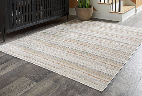  this striped area rug has you covered. Its neutral color palette exudes a relaxed vibe that works in any setting.<br/><br/><b>Product Features</b><ul><li>Made of polypropylen