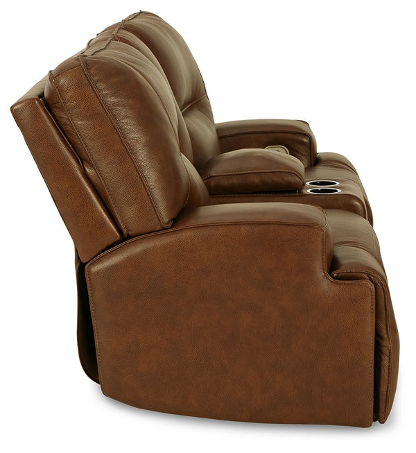 Francesca - Auburn - PWR REC Loveseat/Con/Adj HDRST