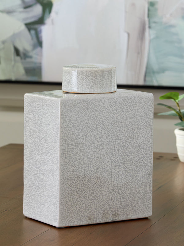  this ceramic jar has a classic