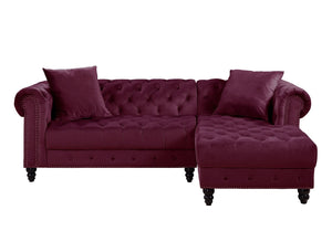 Adnelis - Sectional Sofa - Red Velvet