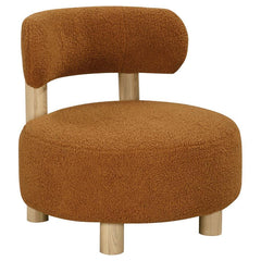 Play with proportionality with the intriguing silhouette of this modern accent armchair. Designed to make a statement in your living area, it boasts thick, plush boucle upholster that sets a trendy ambiance. The chair shows off a low profile, complete wit