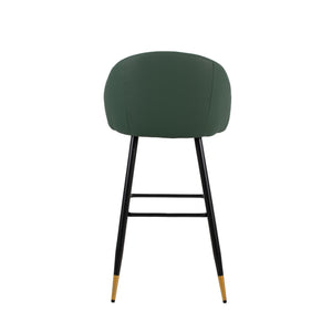 Oliver - Vegan Leather Bar Chair (Set of 2) - Green
