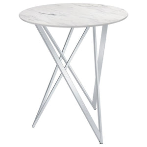  this bar height table brings a chic