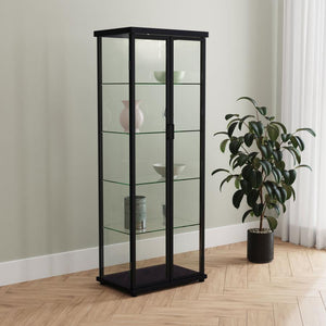 Aero - 4-Shelf Display Curio Cabinet With LED Lighting - Black