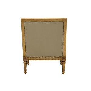  w/1 Pillow (French Provincial Chair) Carved Molding with Nailhead Trim: Antique Gold Finish